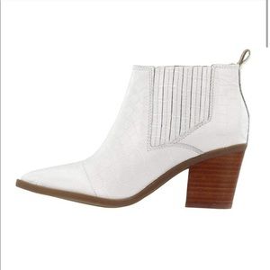MARC FISHER croc print ankle boots